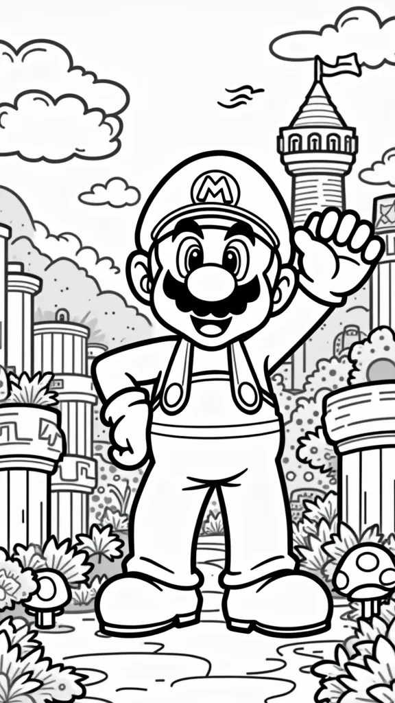 mario game coloring pages